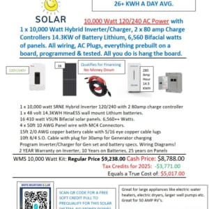 10000W SRNE NEW SOLAR KIT 2025