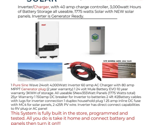 White Mountains Solar 928-251-0114 Show Low, AZ SOLAR KITS 4000 MUST Lithium KIT 5 355 watt panels