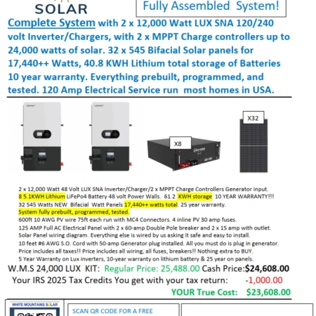 24kw solar kits show low az